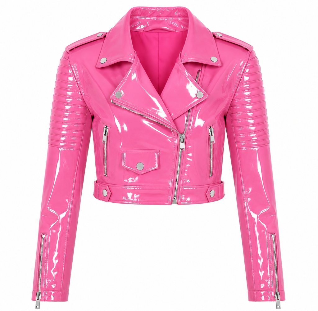 PVC - Women's Stylo  Motorcycle Cropped Jacket