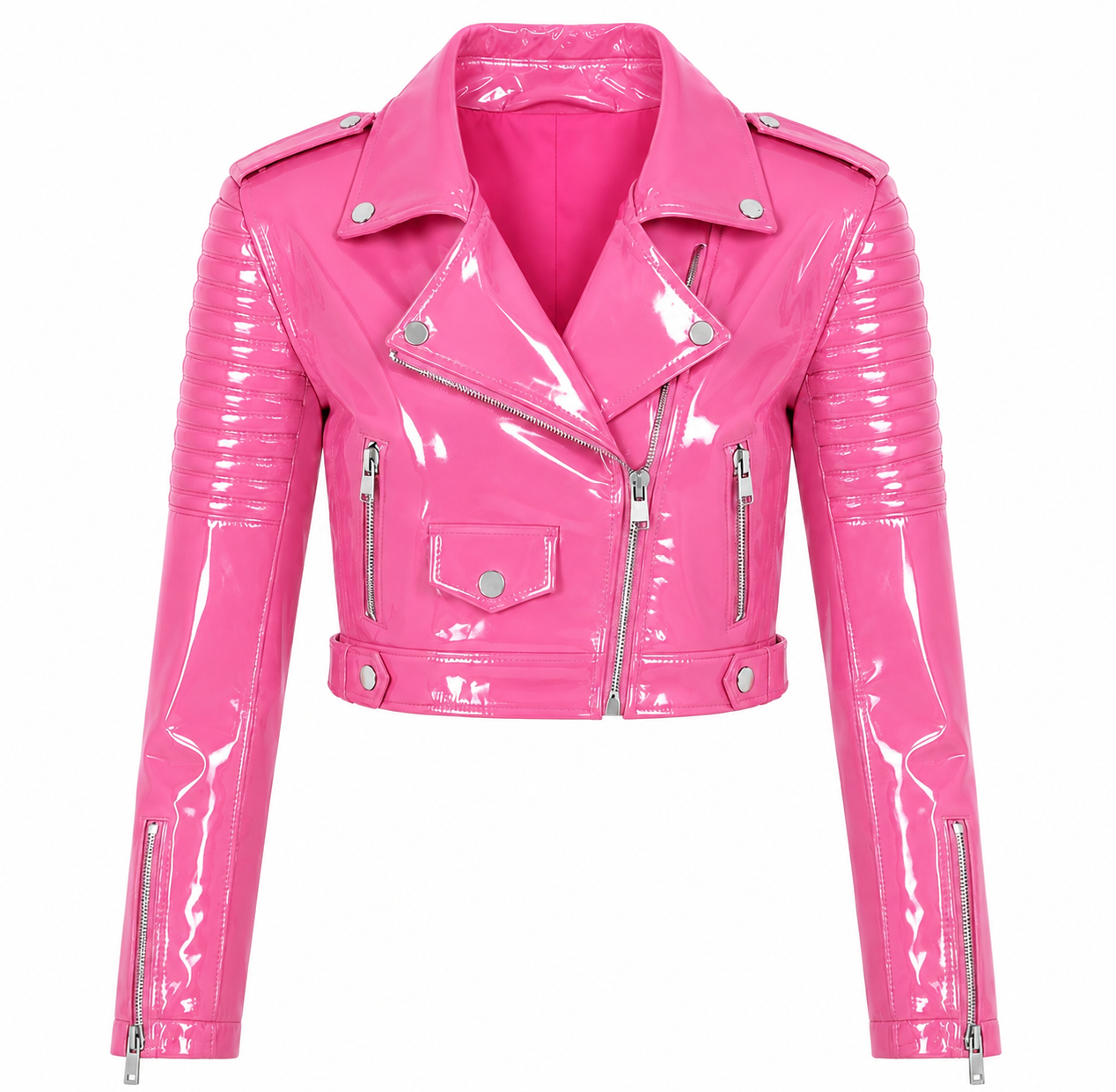PVC - Women's Stylo  Motorcycle Cropped Jacket