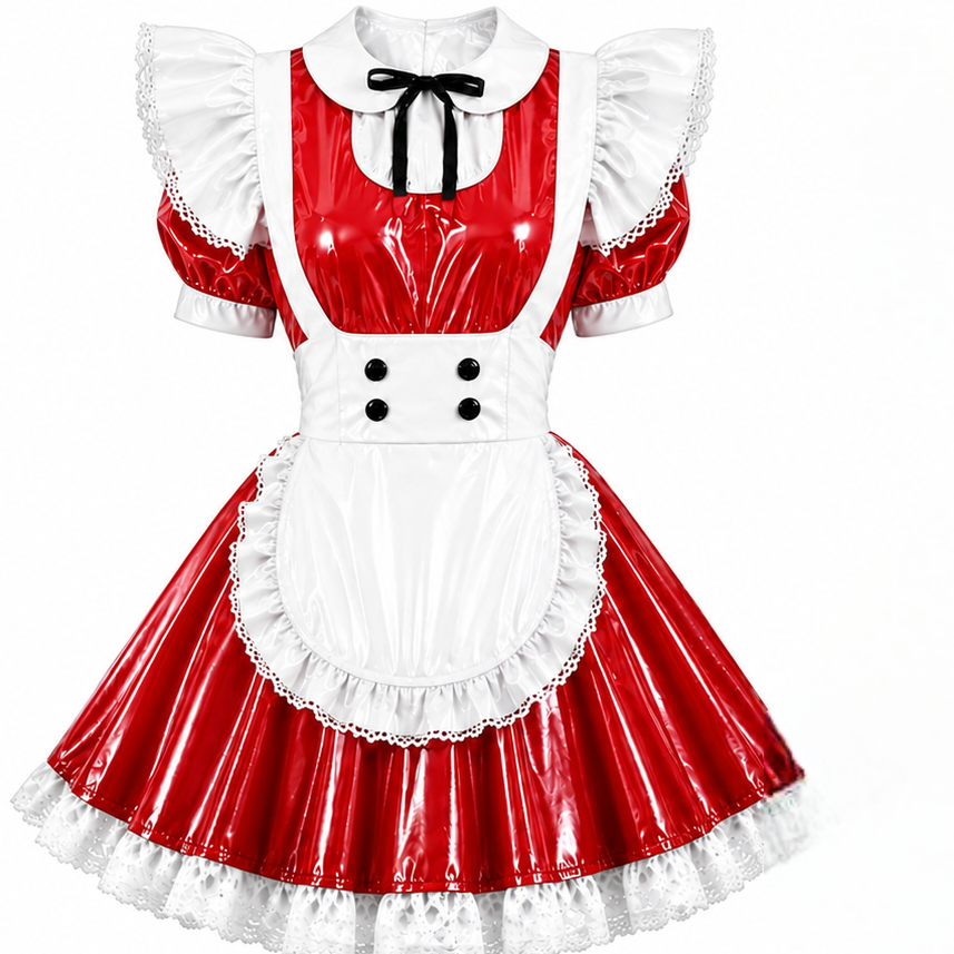 Glossy PVC Maid Dress – Customizable