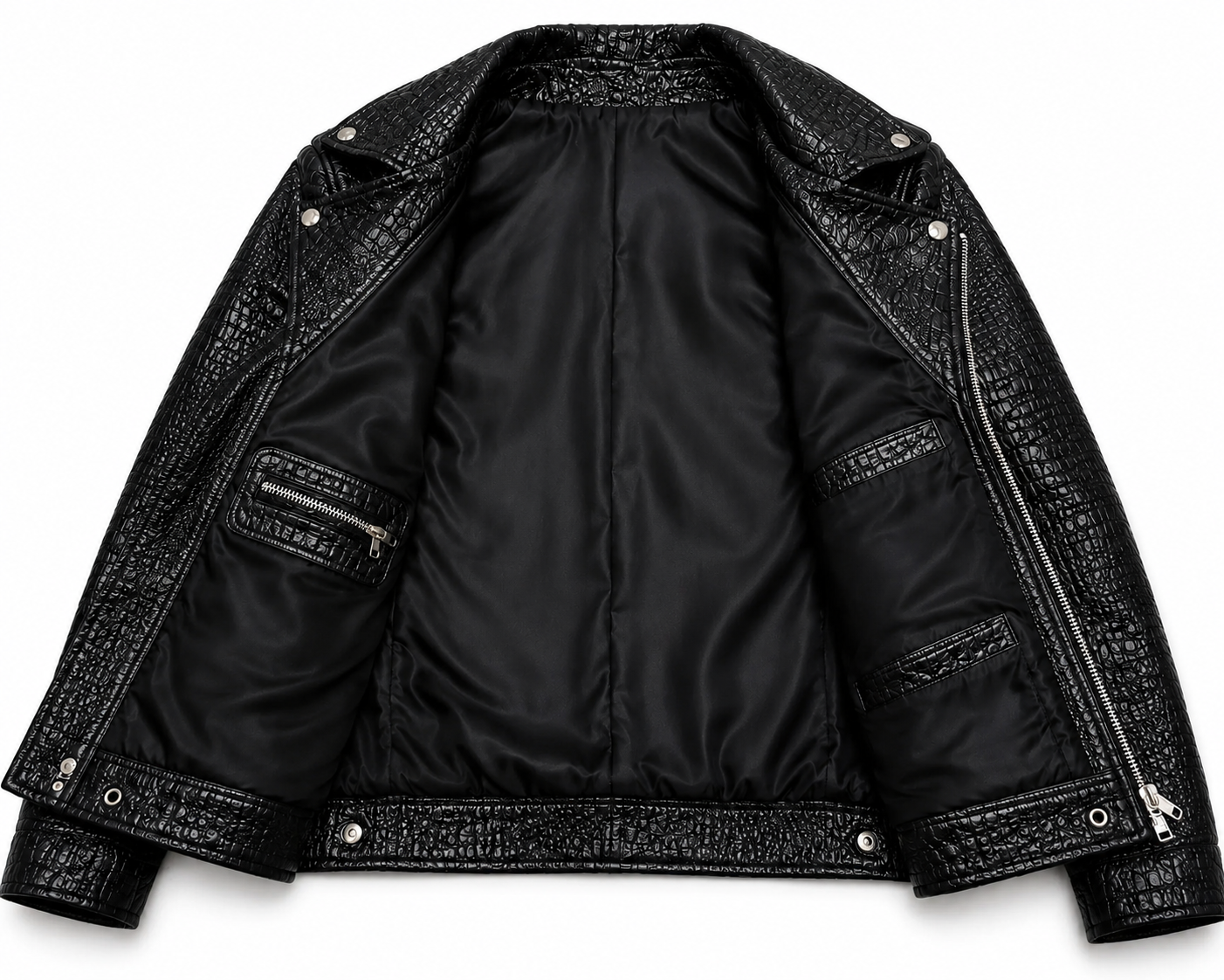 Mens Primium Leather Jacket Crocodile / Biker / Outerwear Jacket