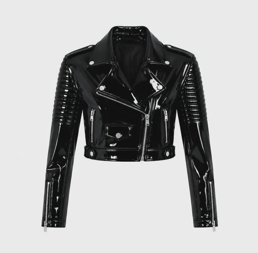 PVC - Women's Stylo  Motorcycle Cropped Jacket