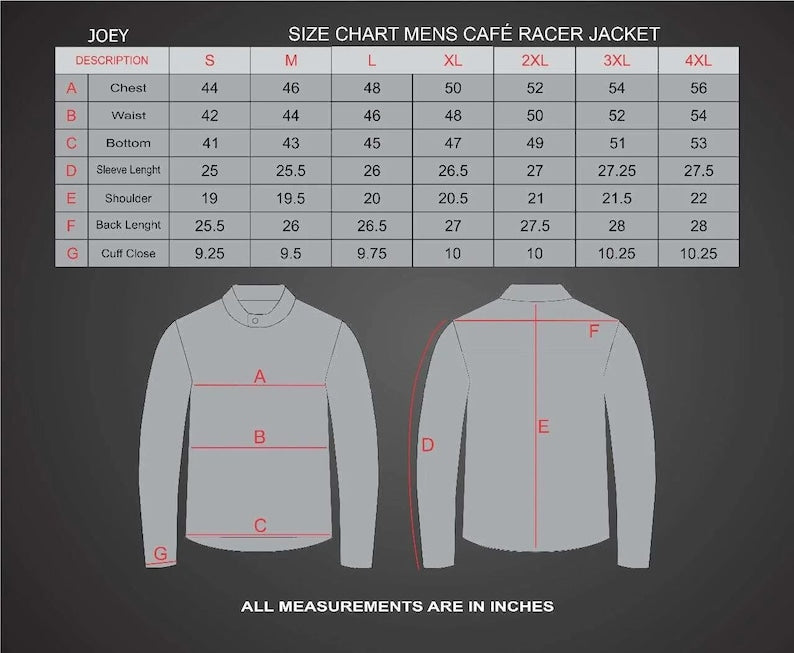 Mens Cafe Racer Leather Jacket Vintage Padded Shoulder Biker Outerwear Jacket (Copy)
