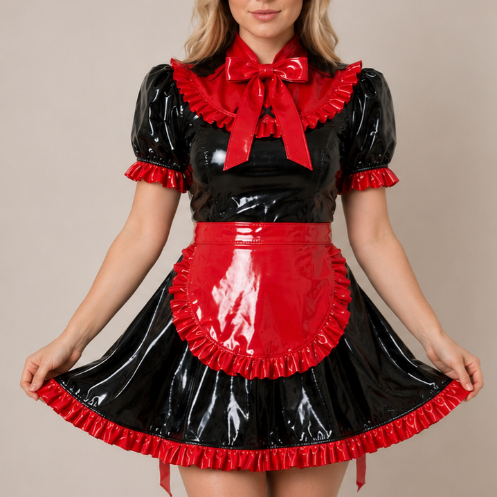 Glossy PVC Maid Dress – Customizable