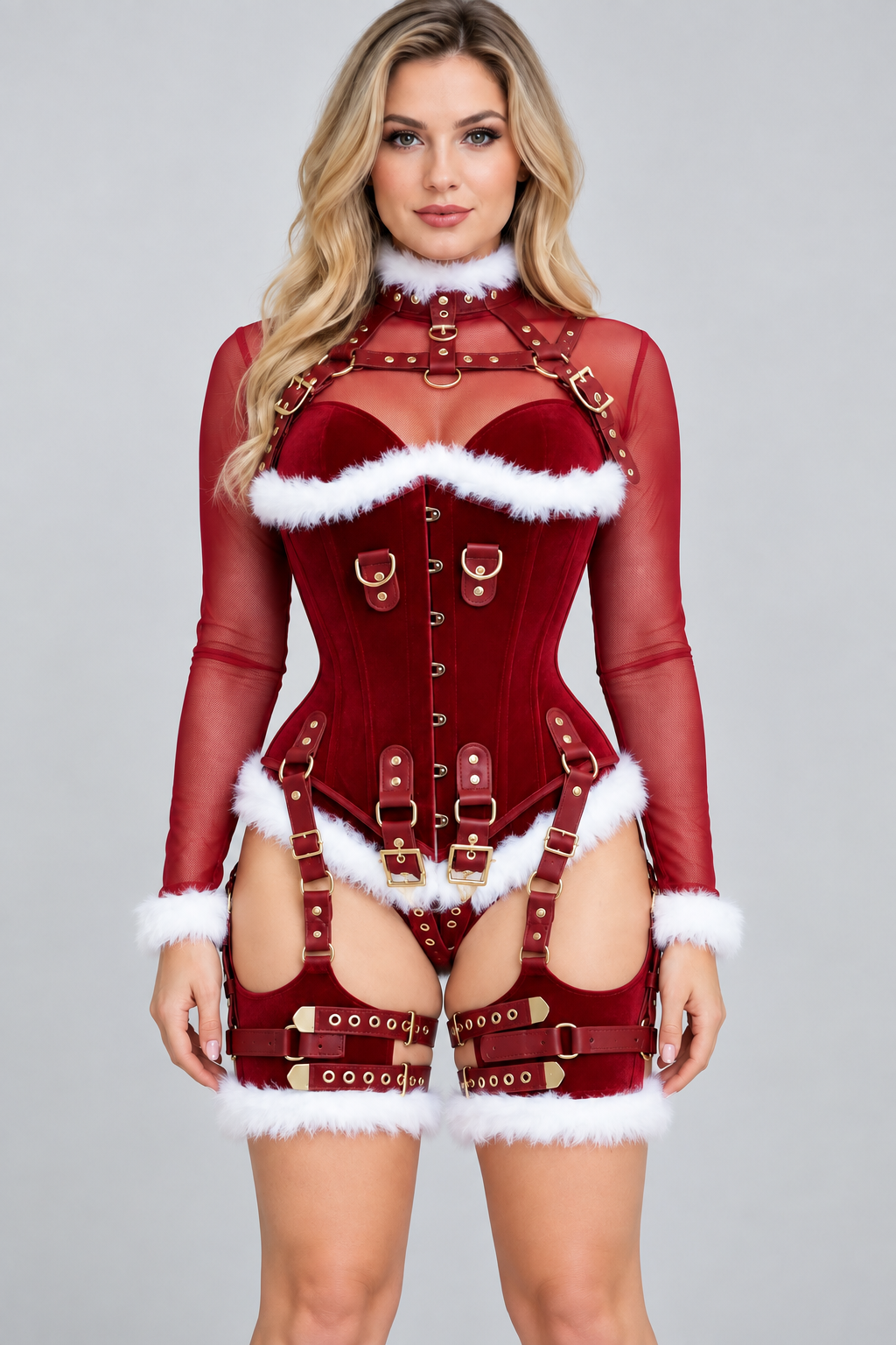 Velvet - OverBust Corset - XMAS