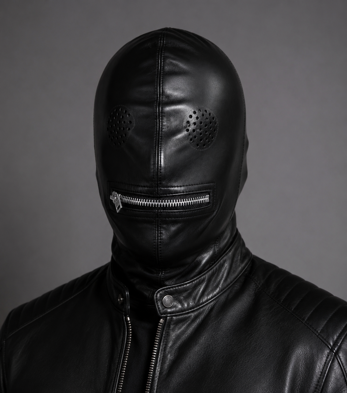 Premium Leather Face Mask with Zipper