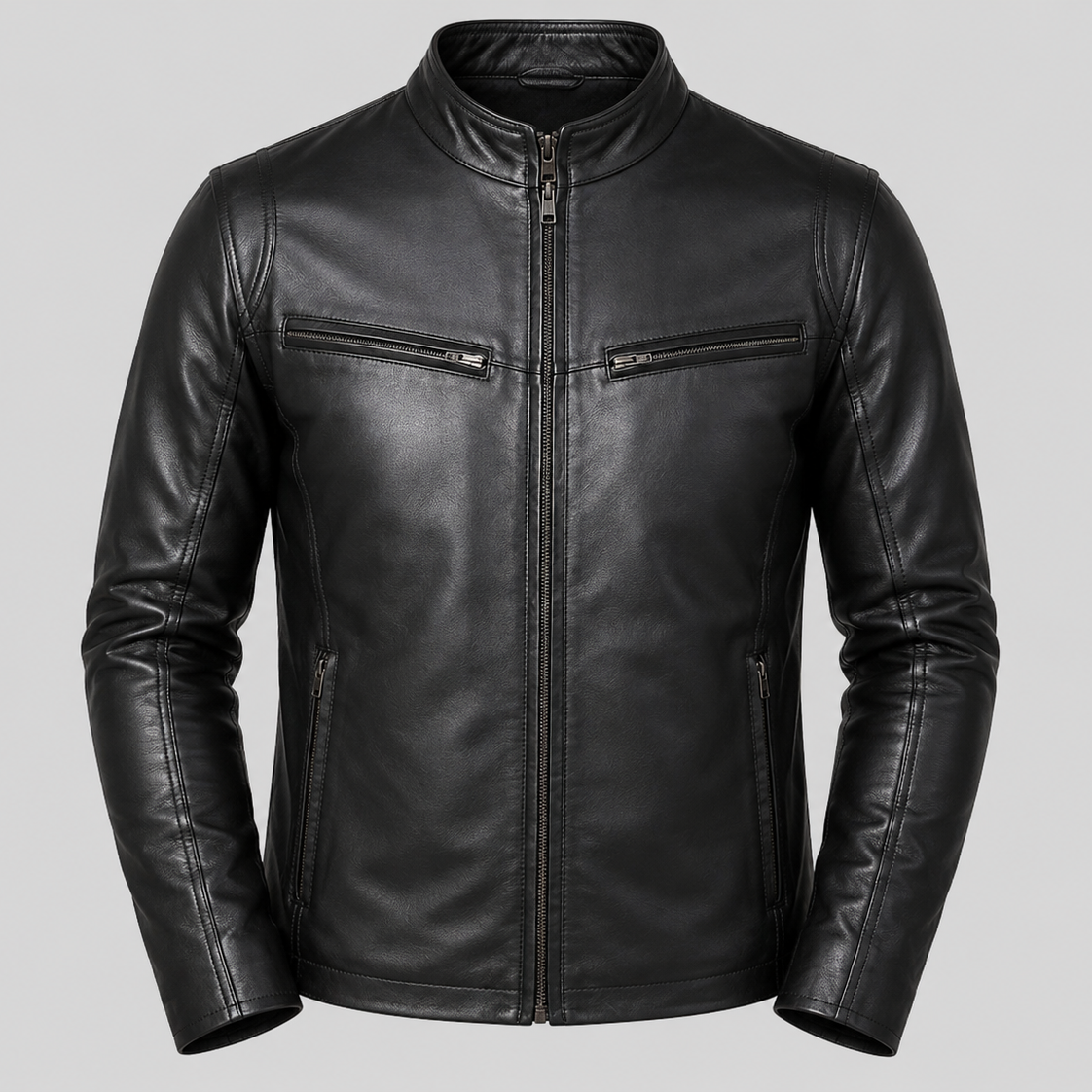 Mens Primium Leather Jacket - Ionic Black Leather Jacket