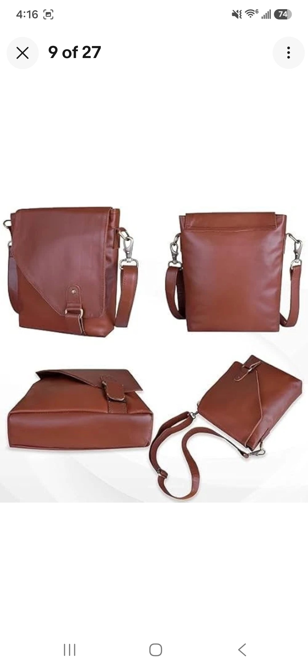 Genuine Leather Crossbody Bag Unisex Shoulder Sling Travel Messenger Purse
