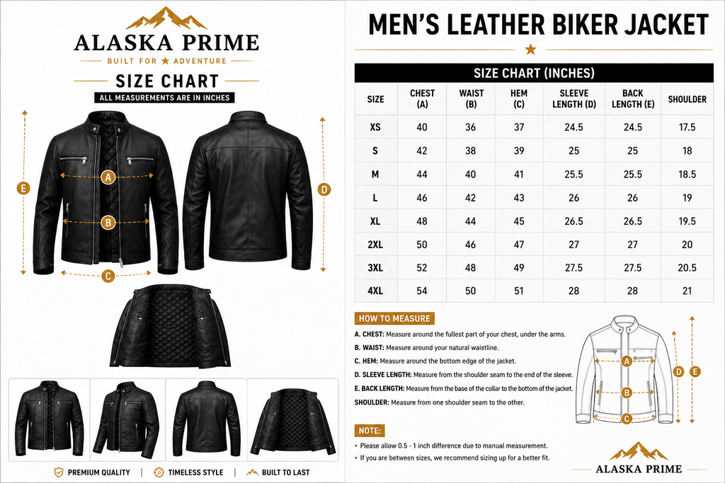 Mens Primium Leather Jacket  / Biker / Outerwear Jacket