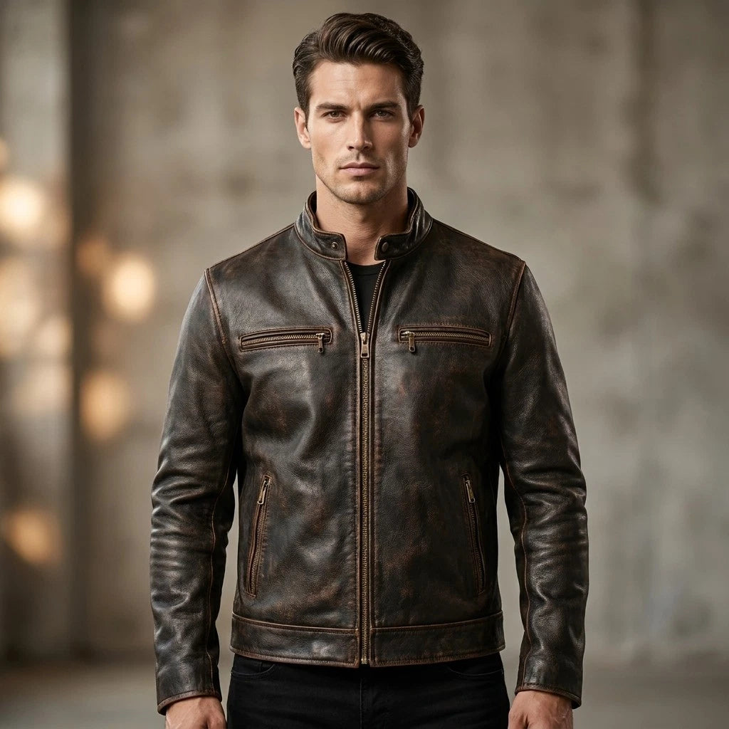 Mens Primium Leather Jacket  / Biker / Outerwear Jacket