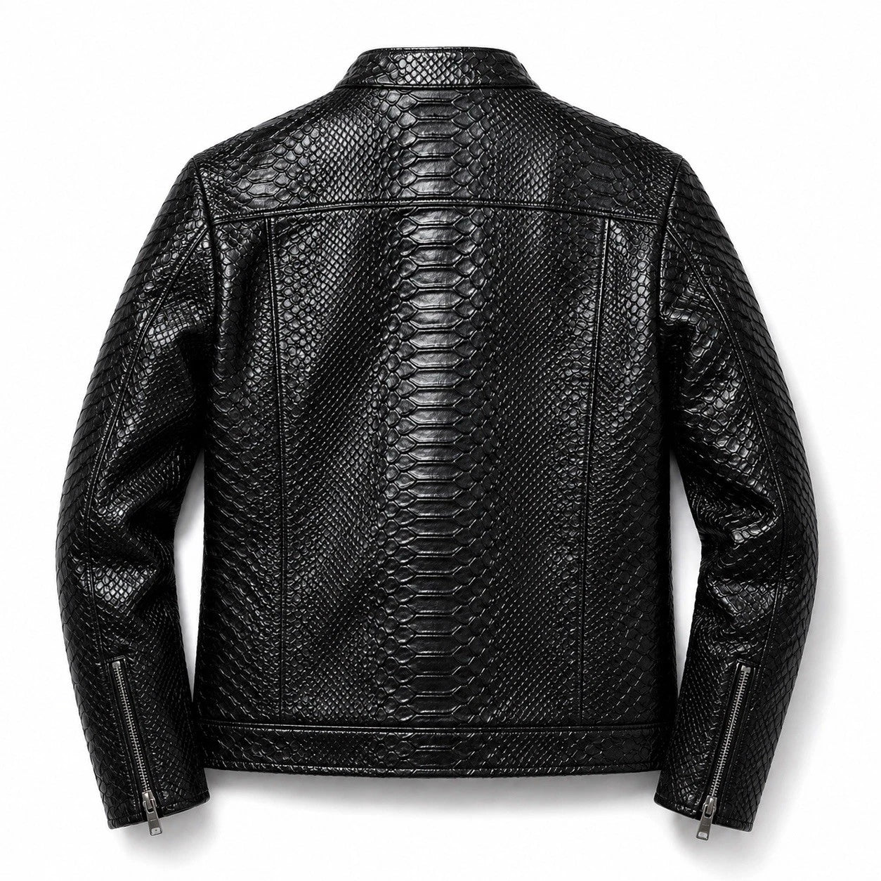 Mens Primium Leather Jacket Crocodile / Biker / Outerwear Jacket