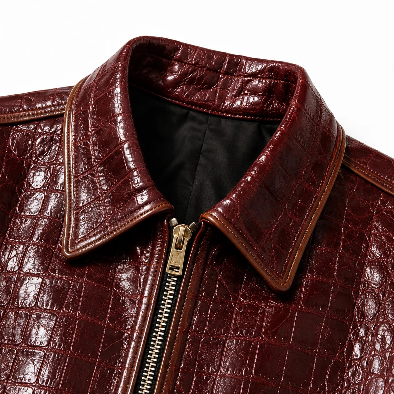 Mens Primium Leather Jacket Crocodile / Biker / Outerwear Jacket