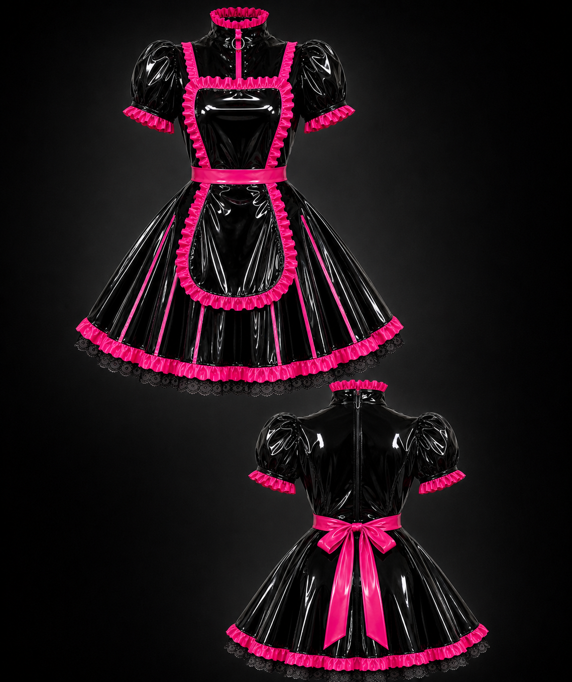 Glossy PVC Maid Dress – Customizable