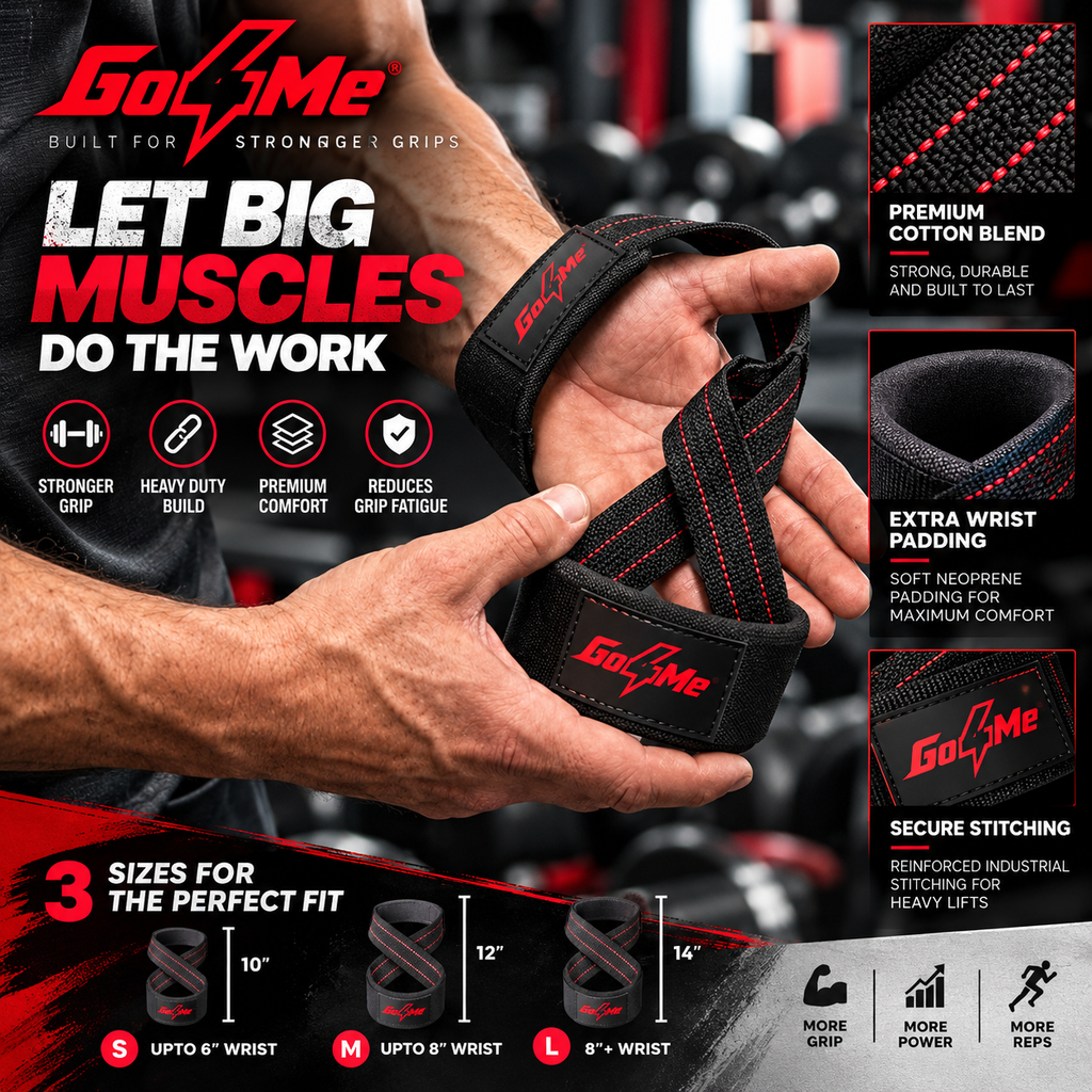 Figure 8 Lifting Straps, Padded Heavy Duty Deadlift Straps