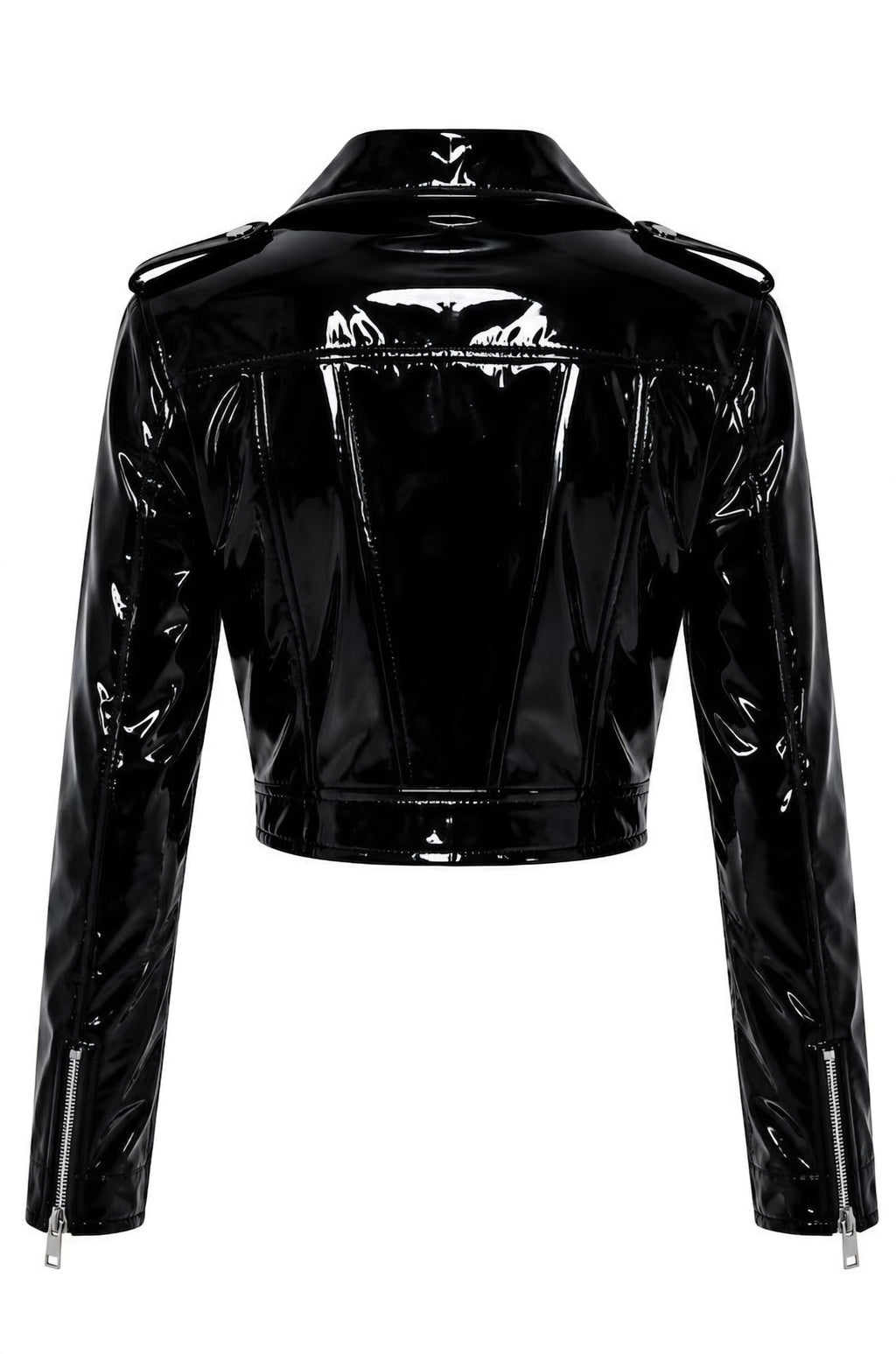 PVC - Women's Stunning Motorcycle Cropped Jacket