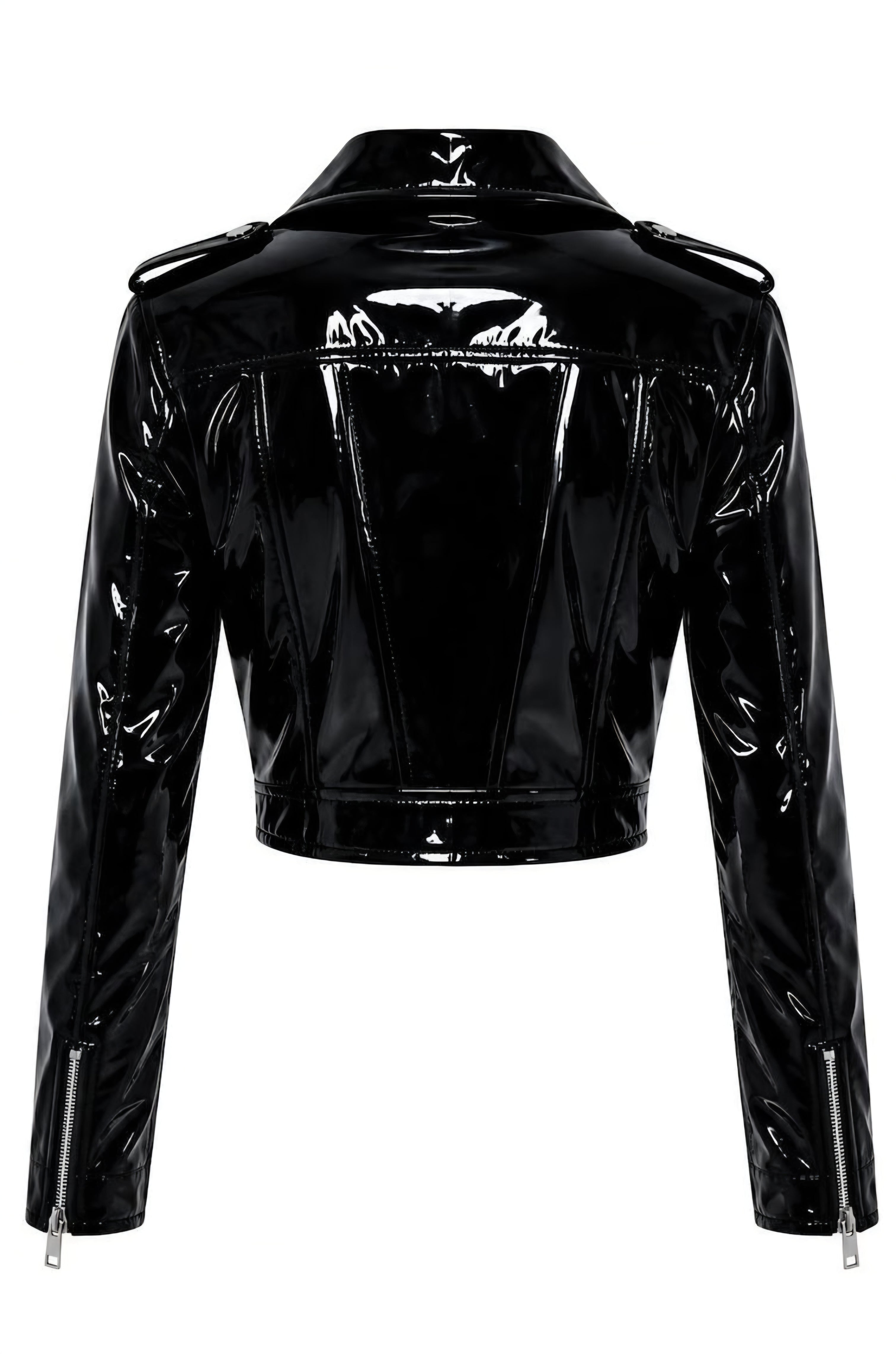 PVC - Women's Stunning Motorcycle Cropped Jacket