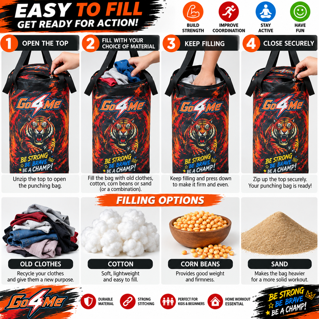 Go4Me - Kids Punching Bag Set of 4 - TIGER PUNCH