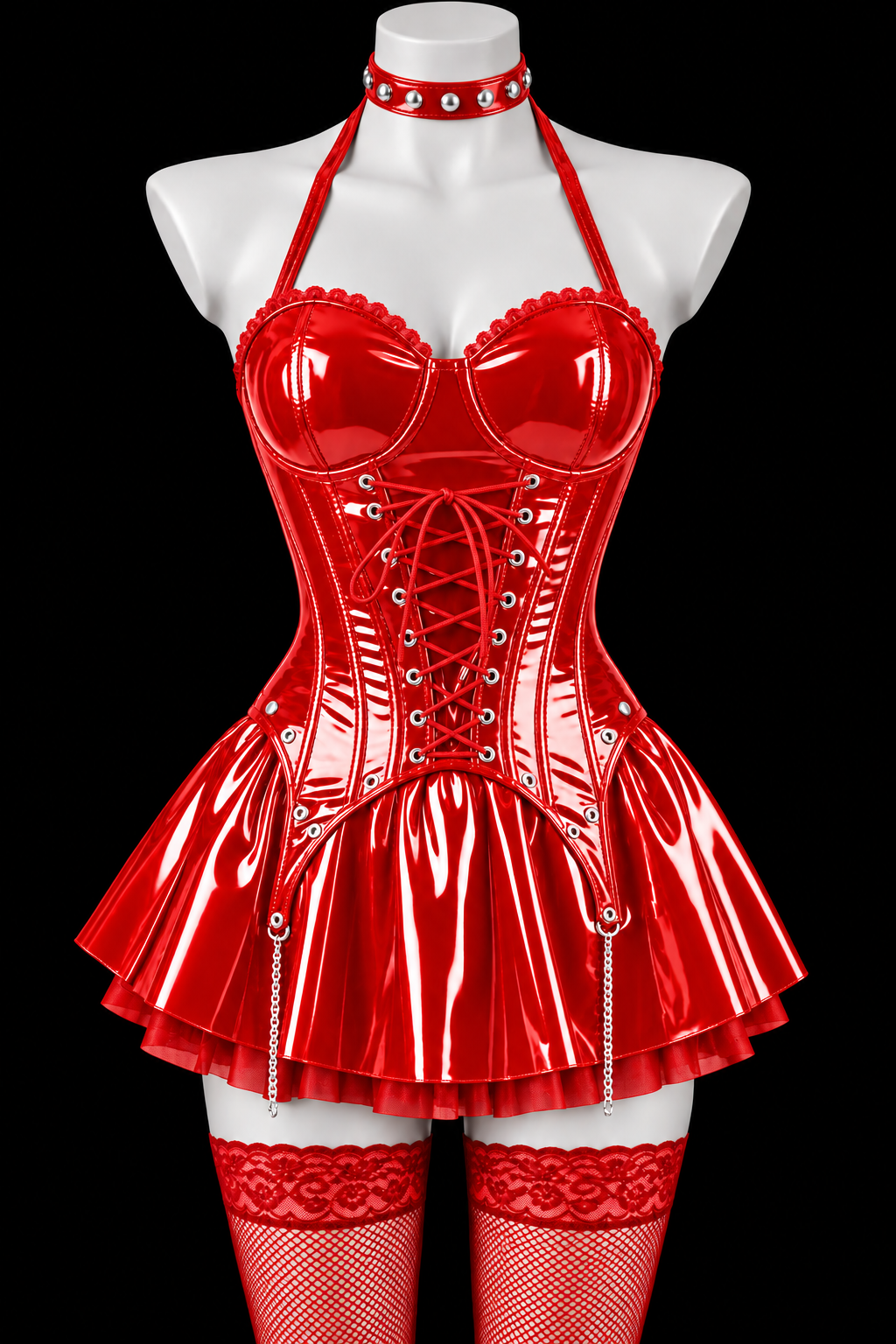 PVC Gloss OverBust Corset Dress