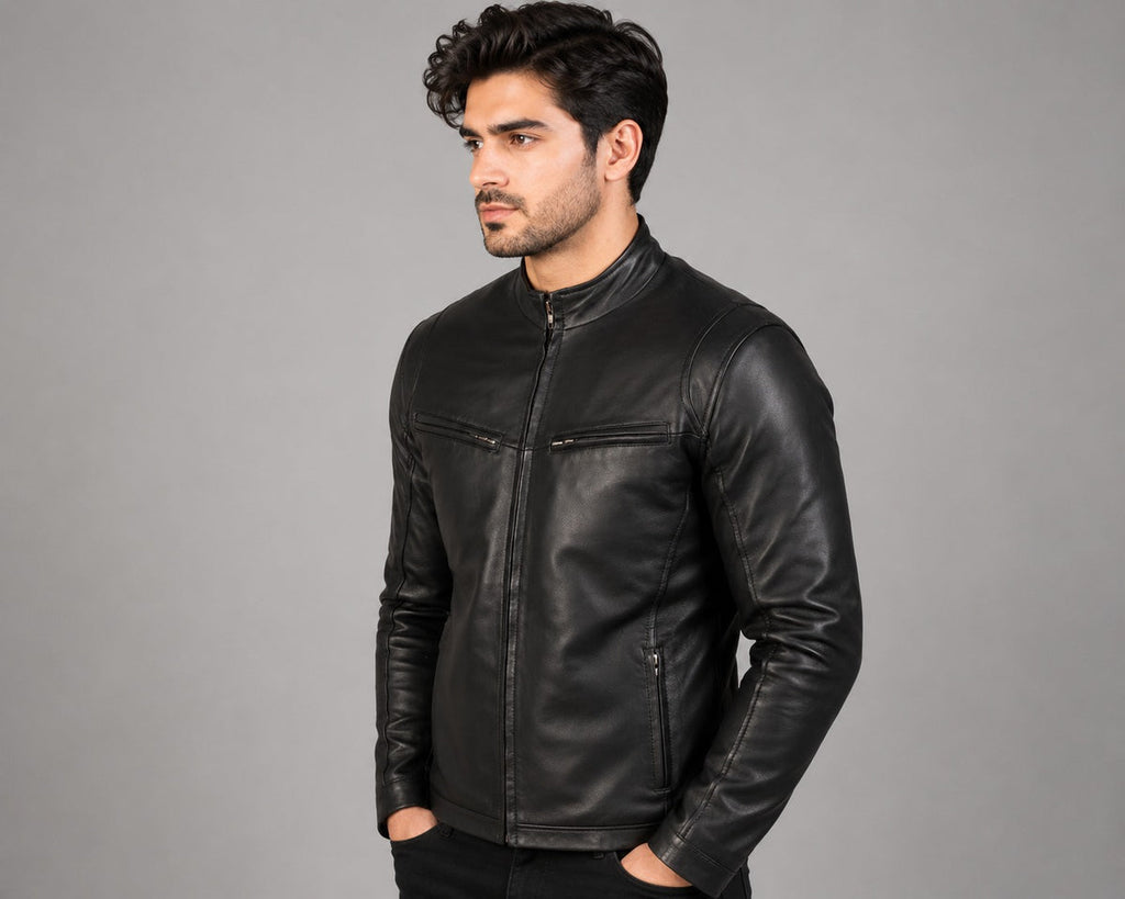 Mens Primium Leather Jacket - Ionic Black Leather Jacket