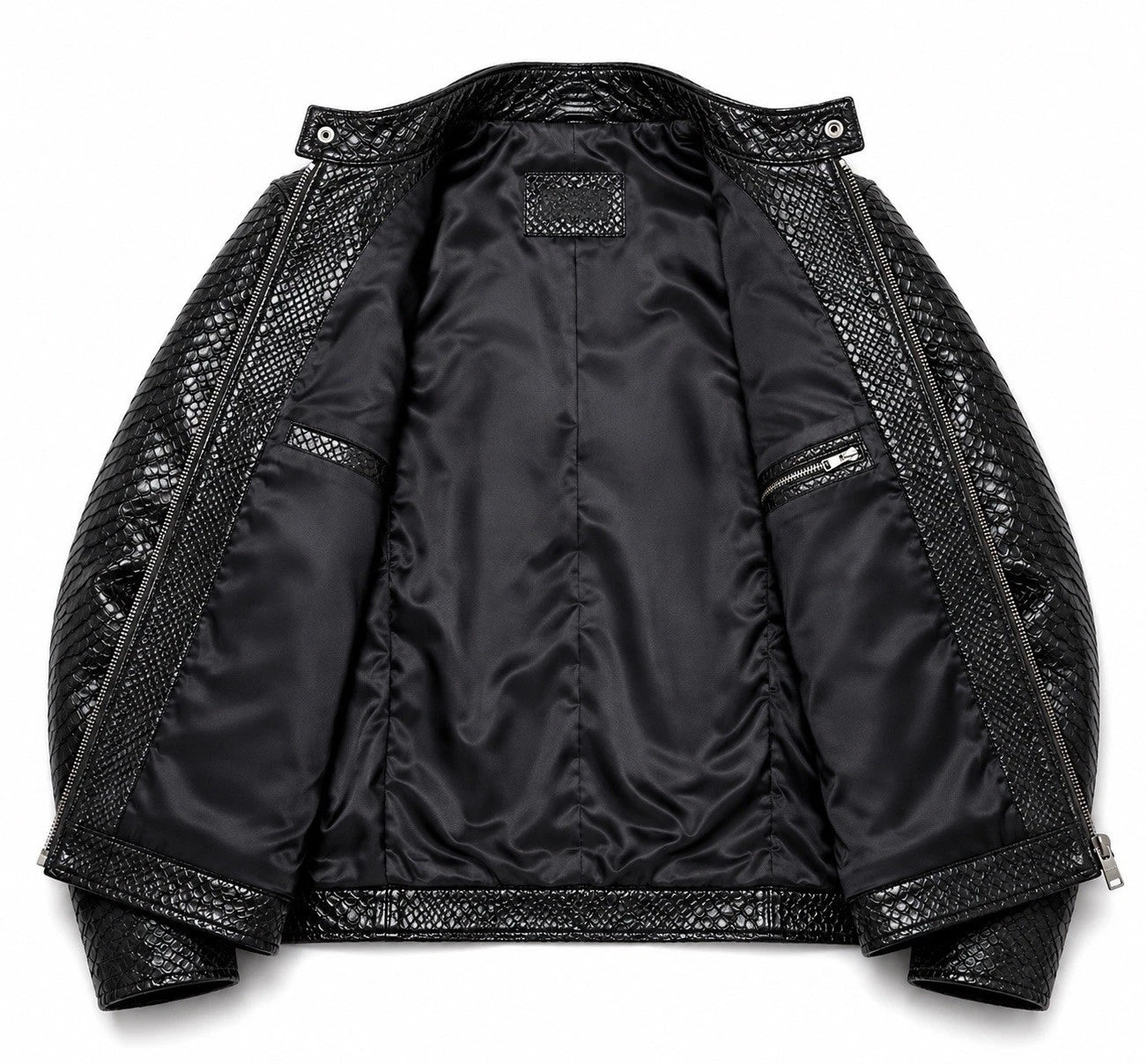 Mens Primium Leather Jacket Crocodile / Biker / Outerwear Jacket