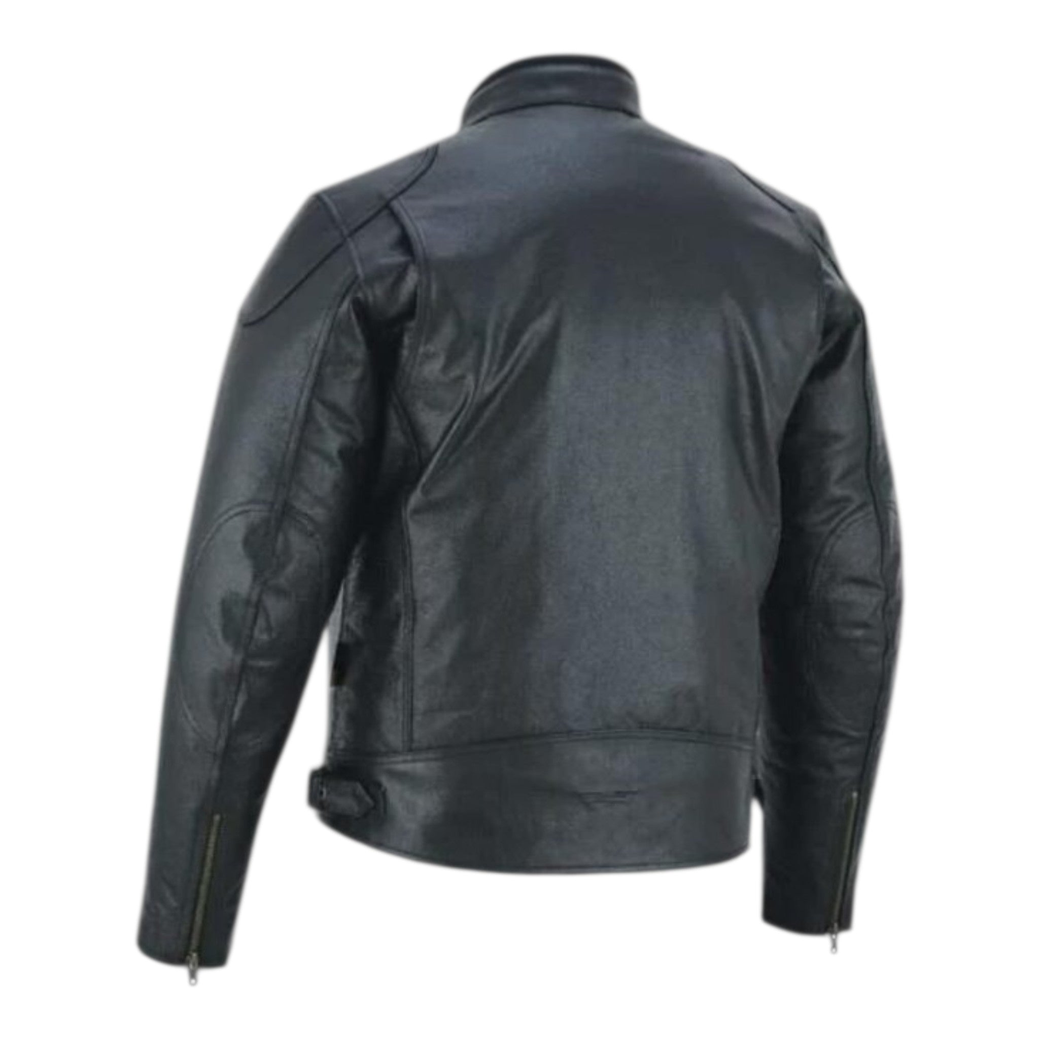 Mens Cafe Racer Leather Jacket Vintage Padded Shoulder Biker Outerwear Jacket (Copy)