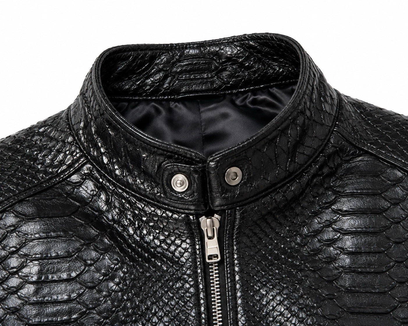 Mens Primium Leather Jacket Crocodile / Biker / Outerwear Jacket