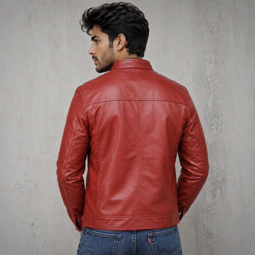 Mens Primium Leather Jacket - Tan Leather Jacket