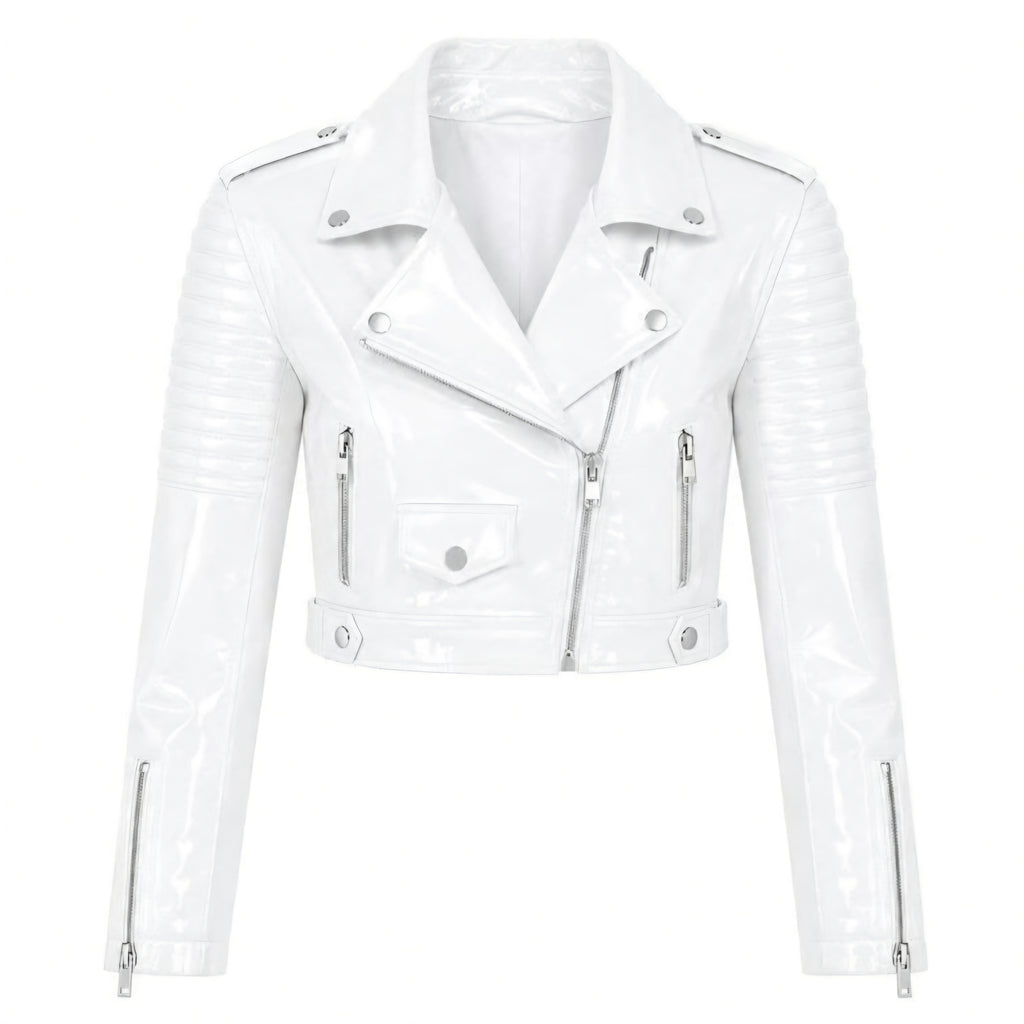 PVC - Women's Stylo  Motorcycle Cropped Jacket