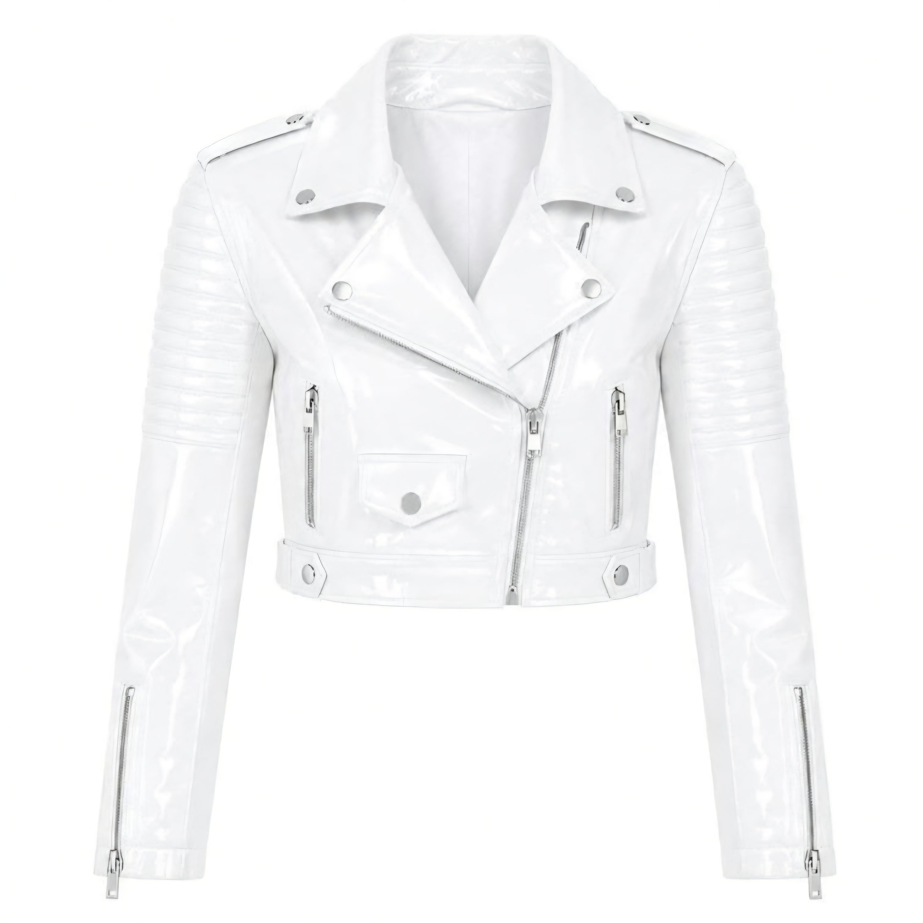 PVC - Women's Stylo  Motorcycle Cropped Jacket