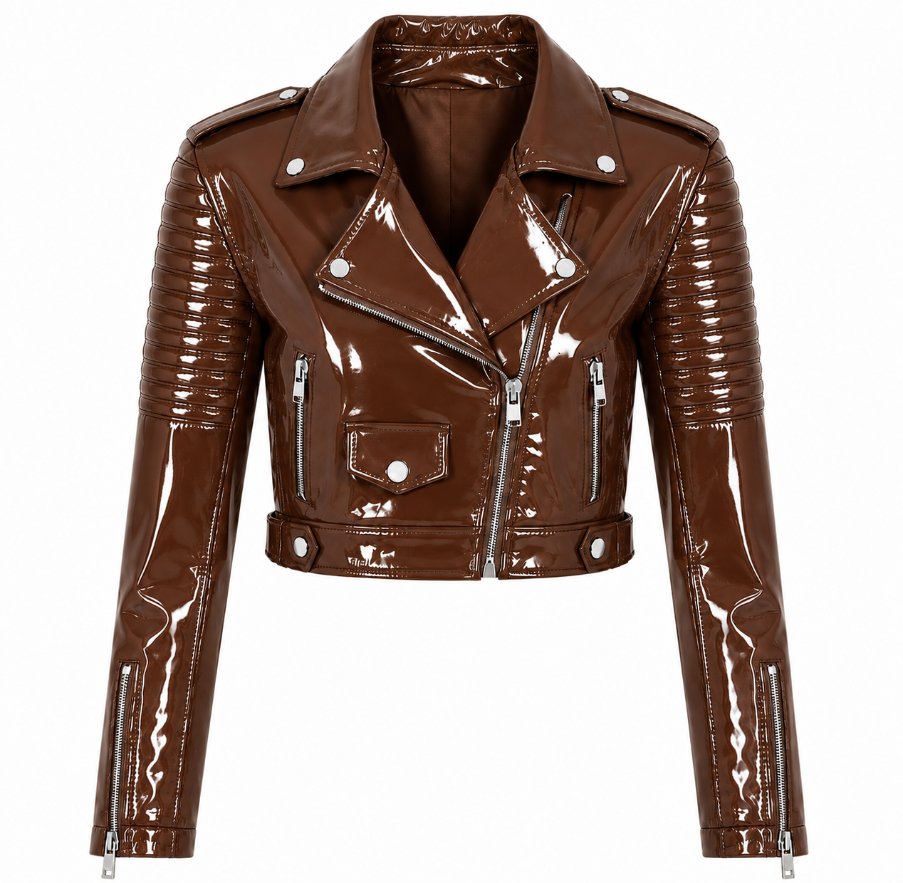 PVC - Women's Stylo  Motorcycle Cropped Jacket