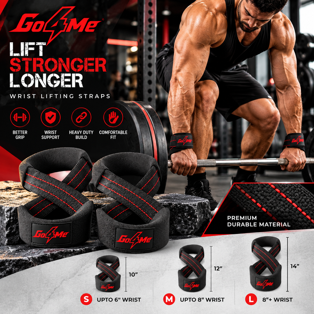 Figure 8 Lifting Straps, Padded Heavy Duty Deadlift Straps