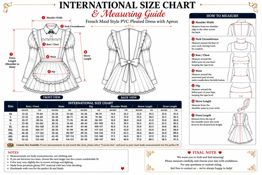 Glossy PVC Maid Dress – Customizable