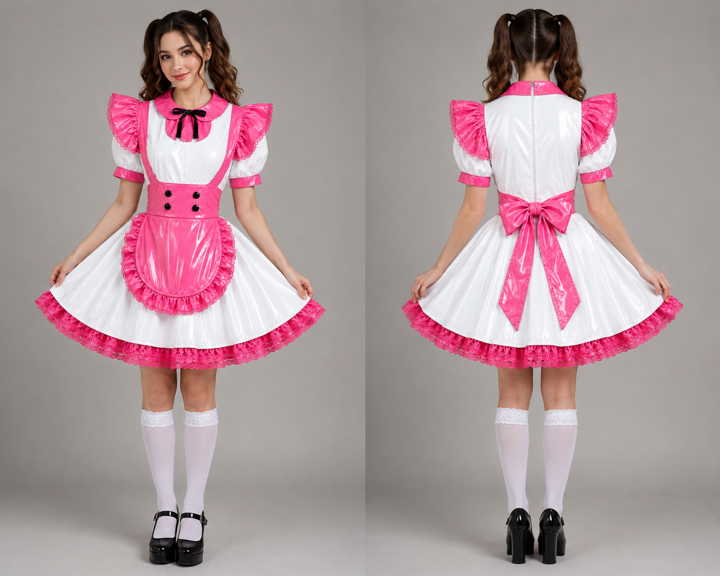 Glossy PVC Maid Dress – Customizable