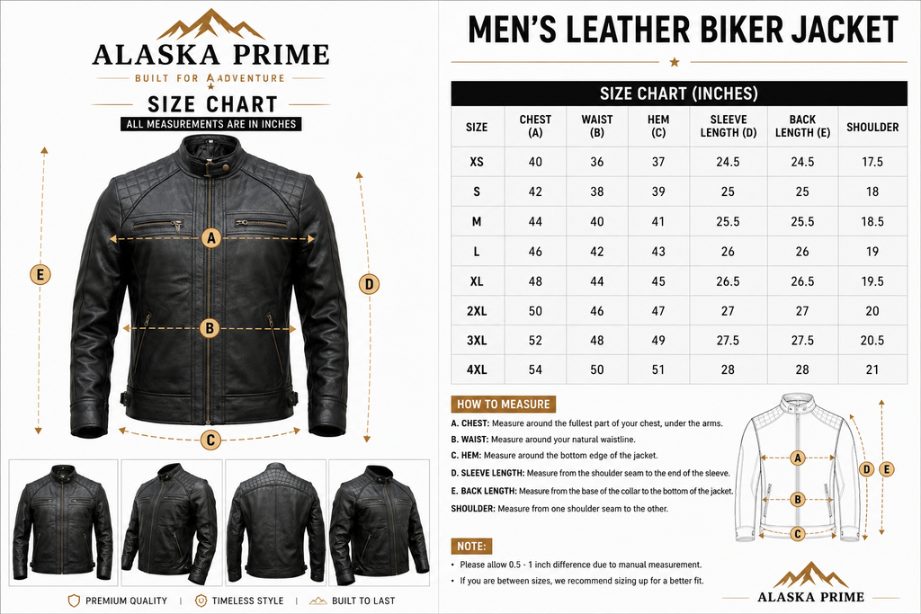 Mens Primium Leather Jacket  / Biker / Outerwear Jacket