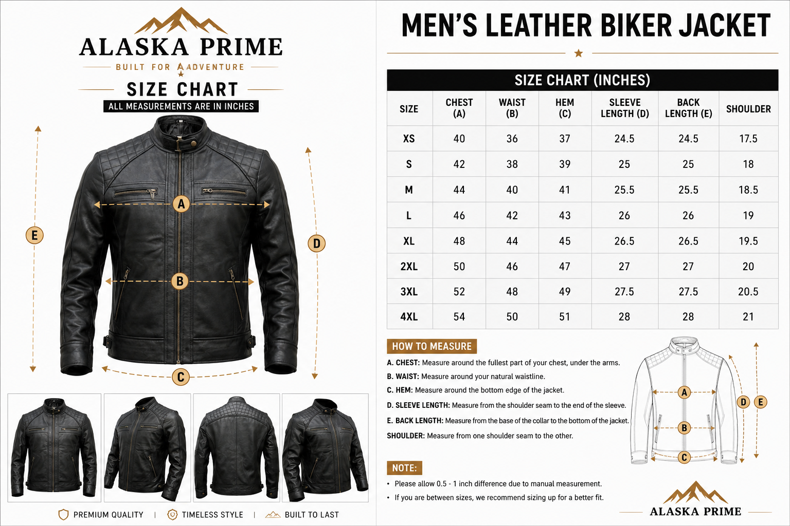 Mens Primium Leather Jacket  / Biker / Outerwear Jacket