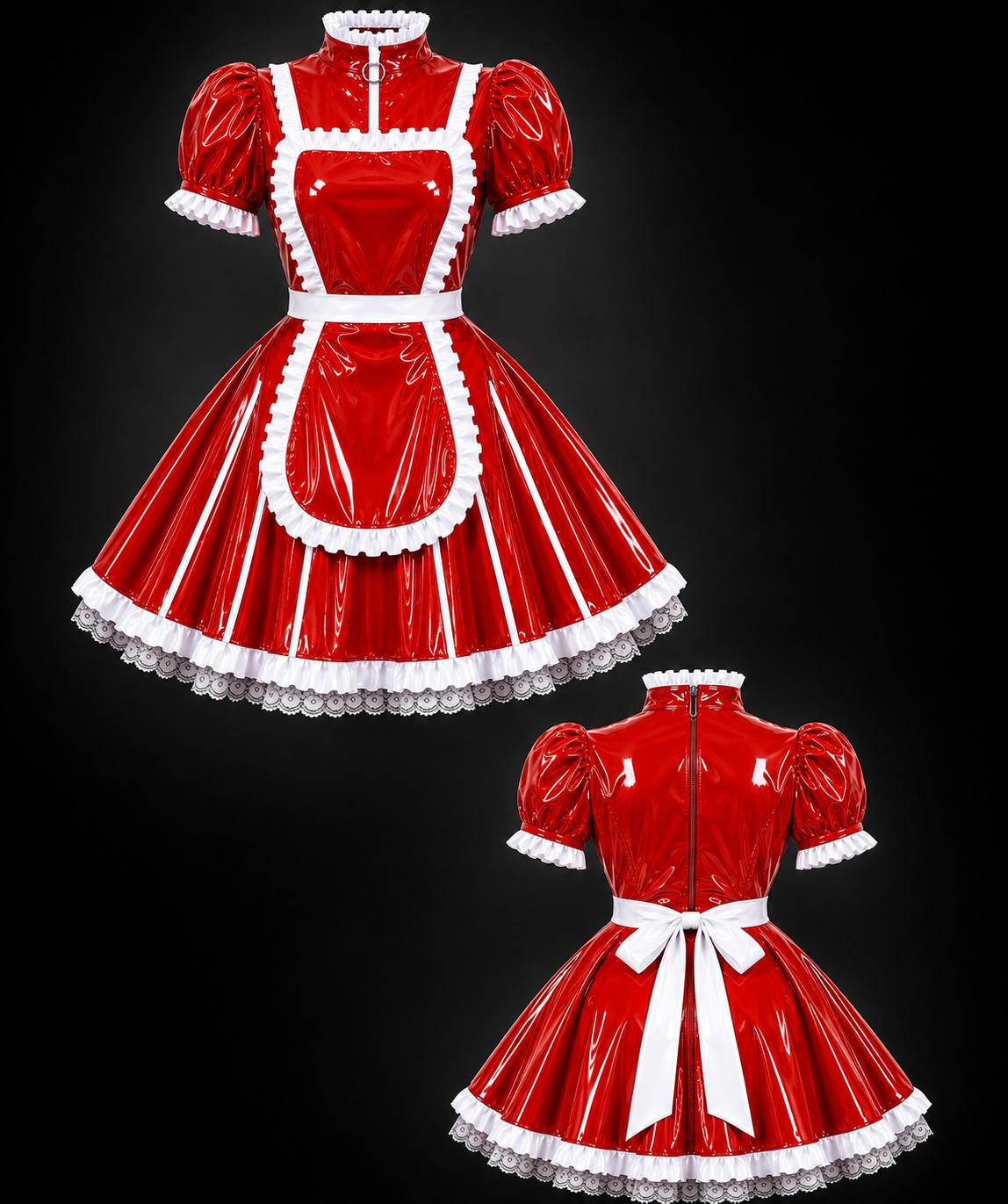 Glossy PVC Maid Dress – Customizable