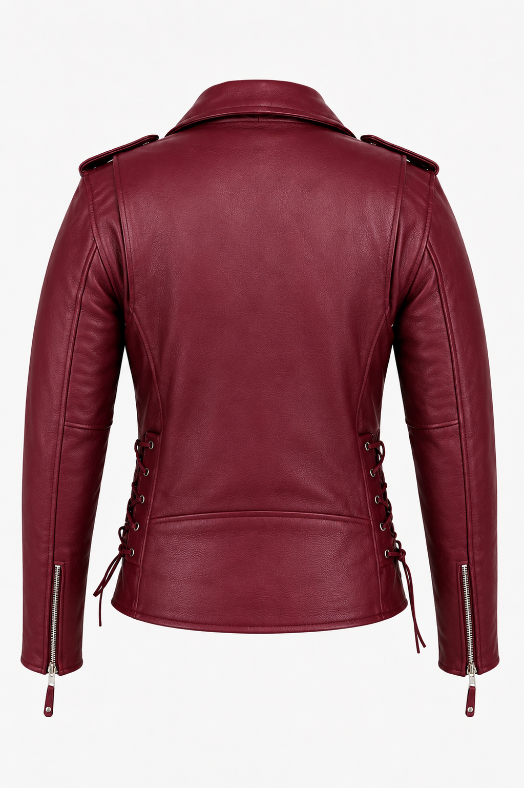 Women's Motorcycle Premium Cow Hide Thick Leather Jacket Zip Out Liner-USA