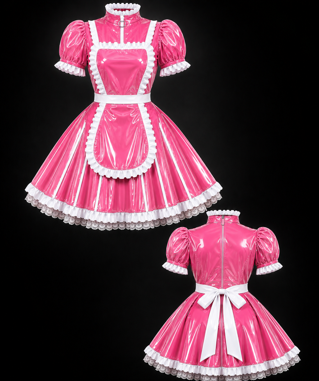 Glossy PVC Maid Dress – Customizable