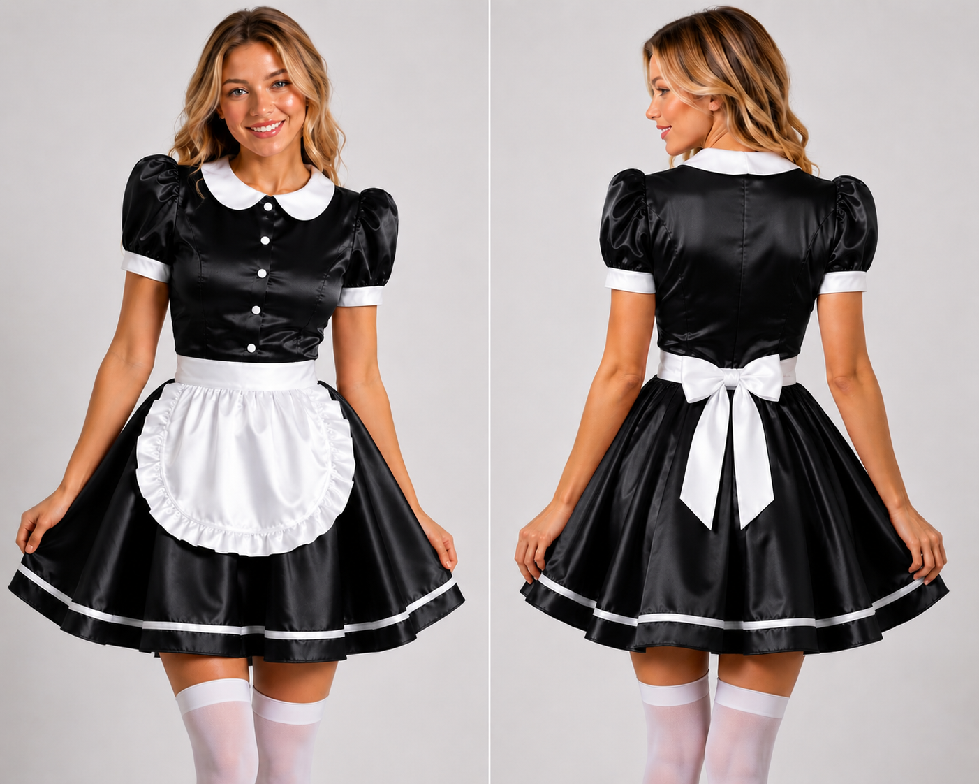 Satin - French Maid Outfit with Premium Quality