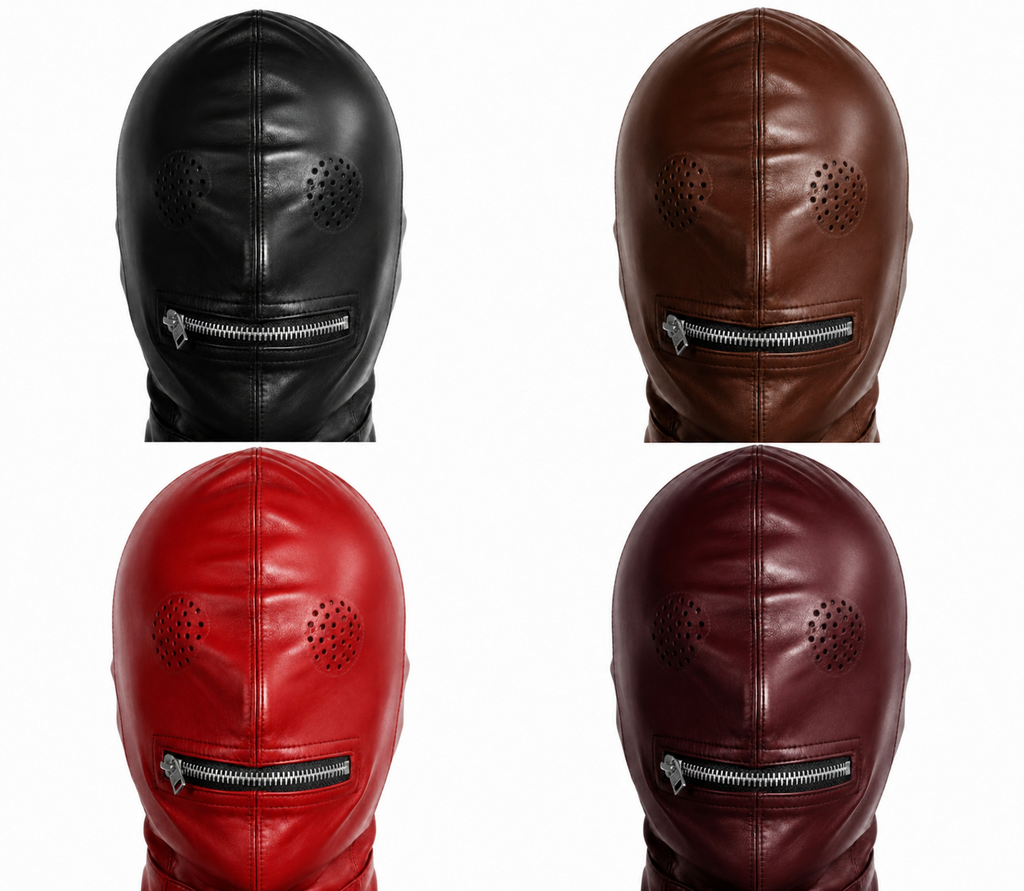 Premium Leather Face Mask with Zipper