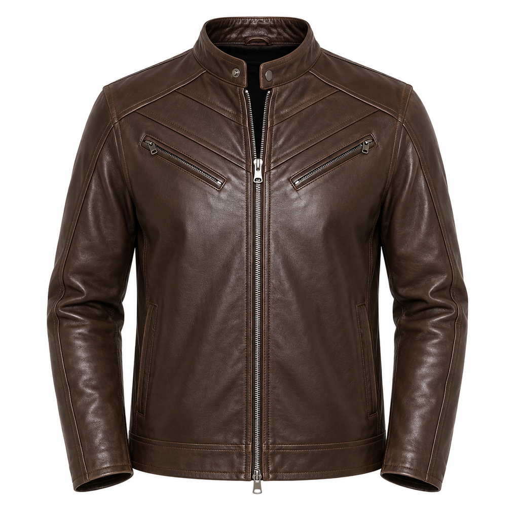 Mens Primium Leather Jacket - Eagle Terry Brown Jacket – Sheep Leather