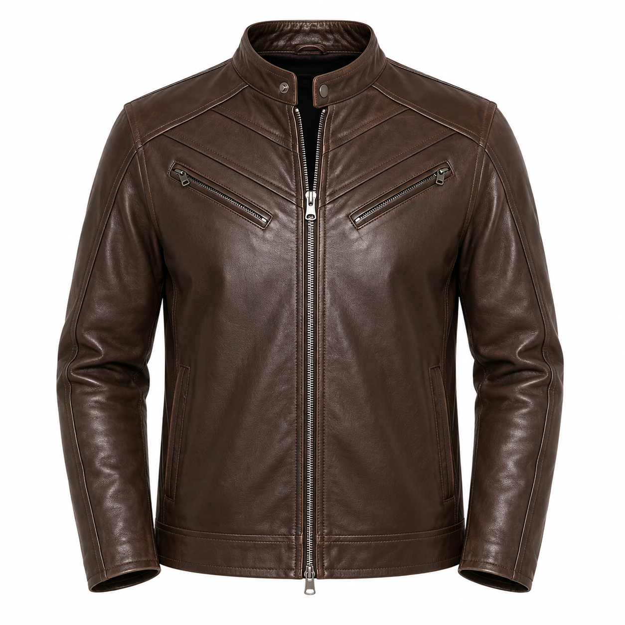 Mens Primium Leather Jacket - Eagle Terry Brown Jacket – Sheep Leather
