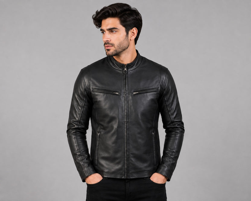 Mens Primium Leather Jacket - Ionic Black Leather Jacket