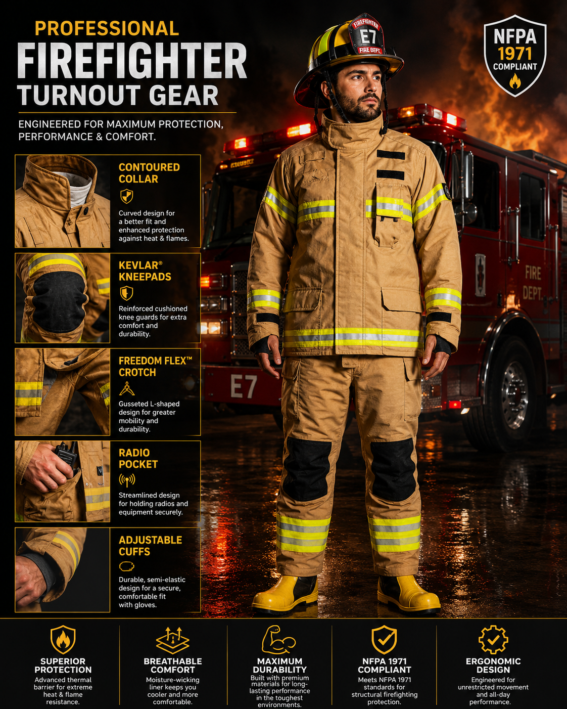 Firefighter Suit With NFPA Certified