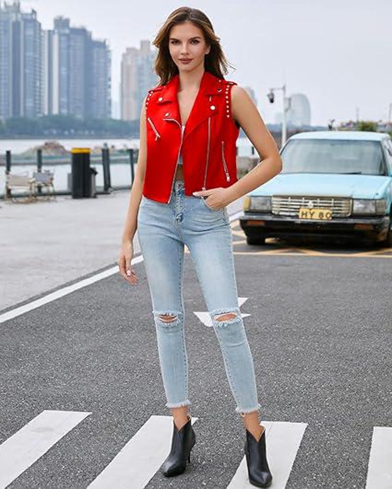 Handmade Womens Leather Vest in Fabulous Style