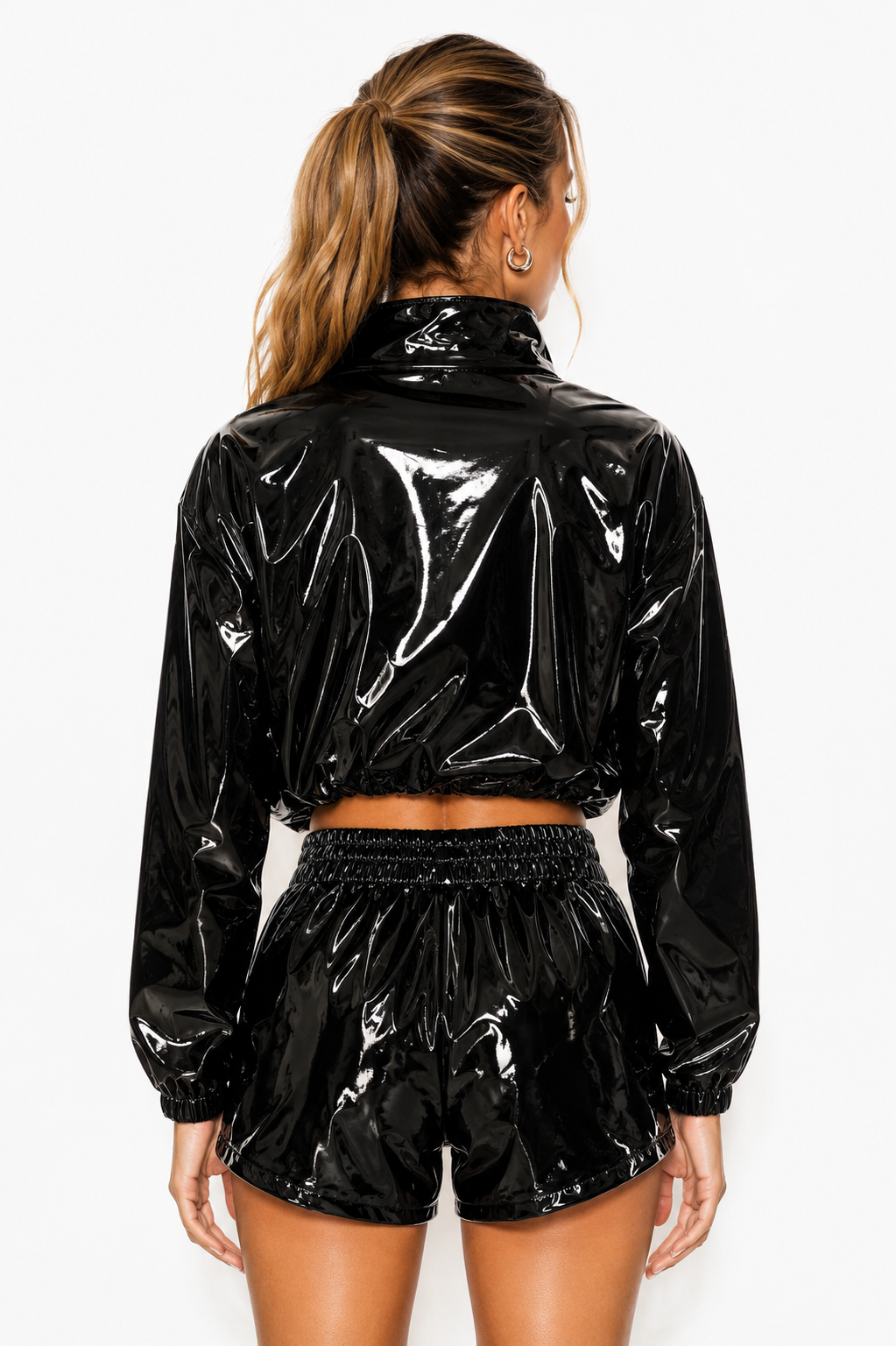 Premium PVC Cropped Jacket (Add Shorts)