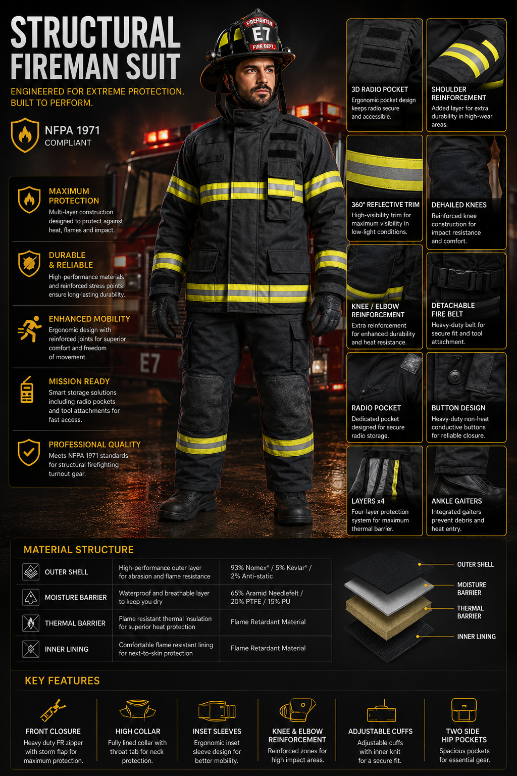 Firefighter Suit With NFPA Certified