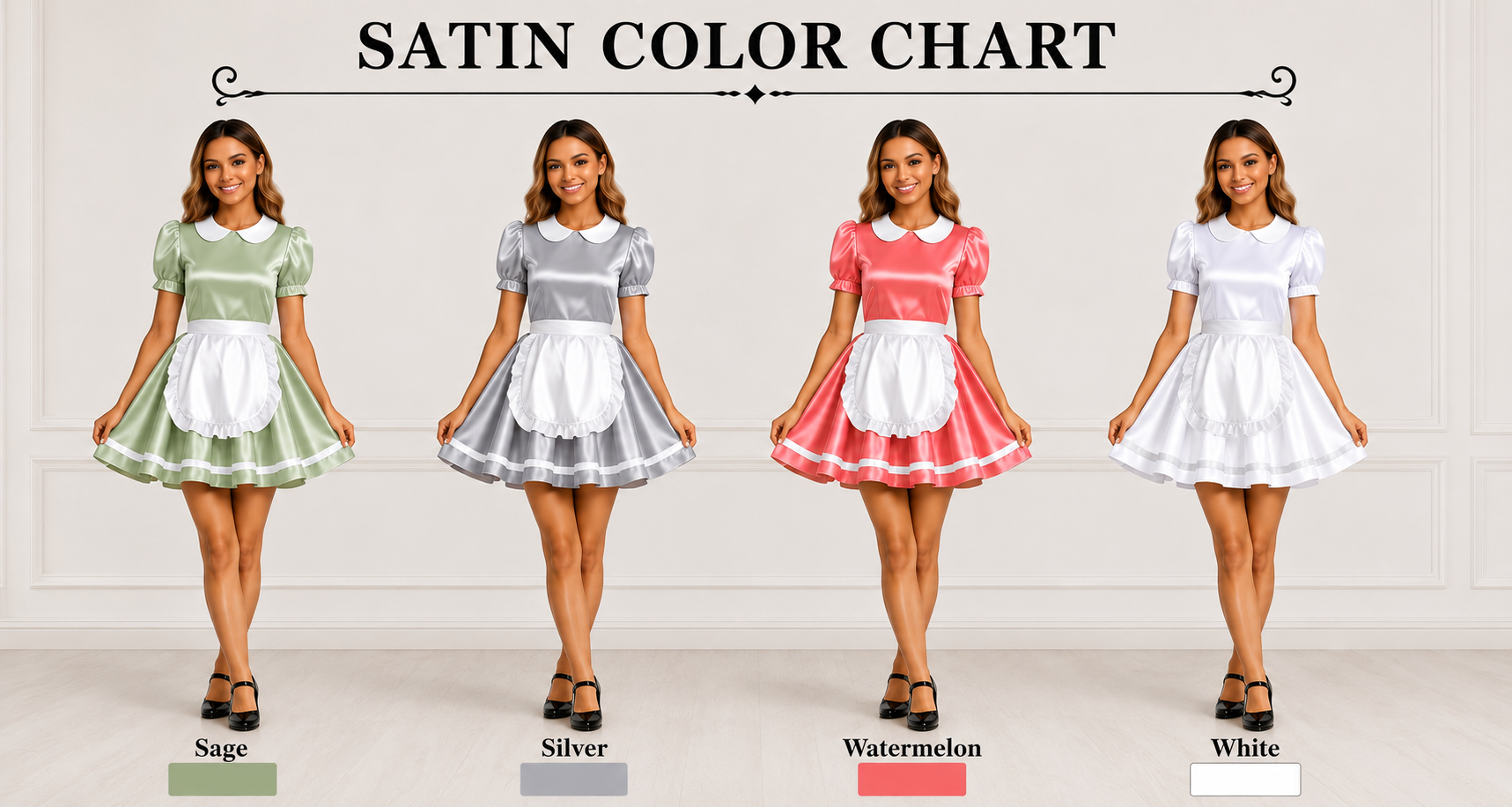 Satin - French Maid Outfit with Premium Quality