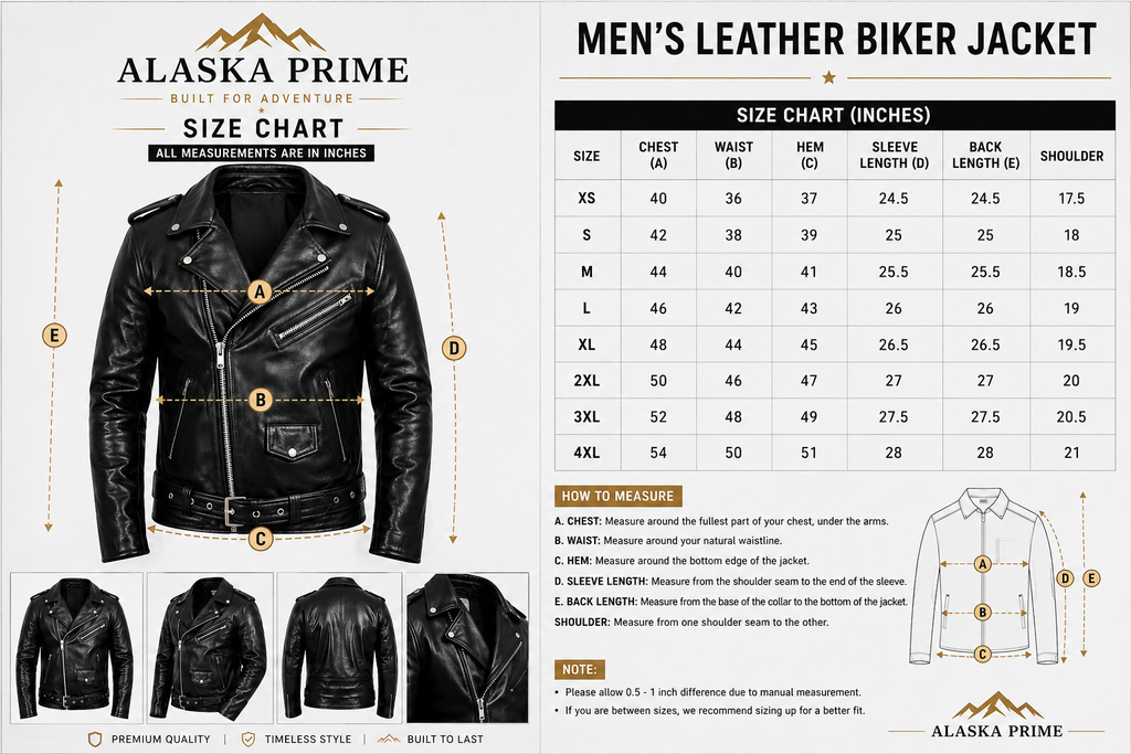 Mens Primium Leather Jacket Crocodile / Biker / Outerwear Jacket