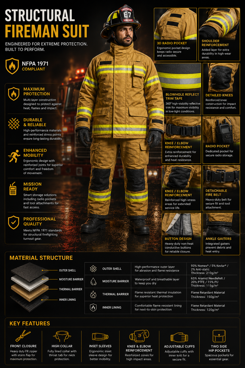 Firefighter Suit With NFPA Certified