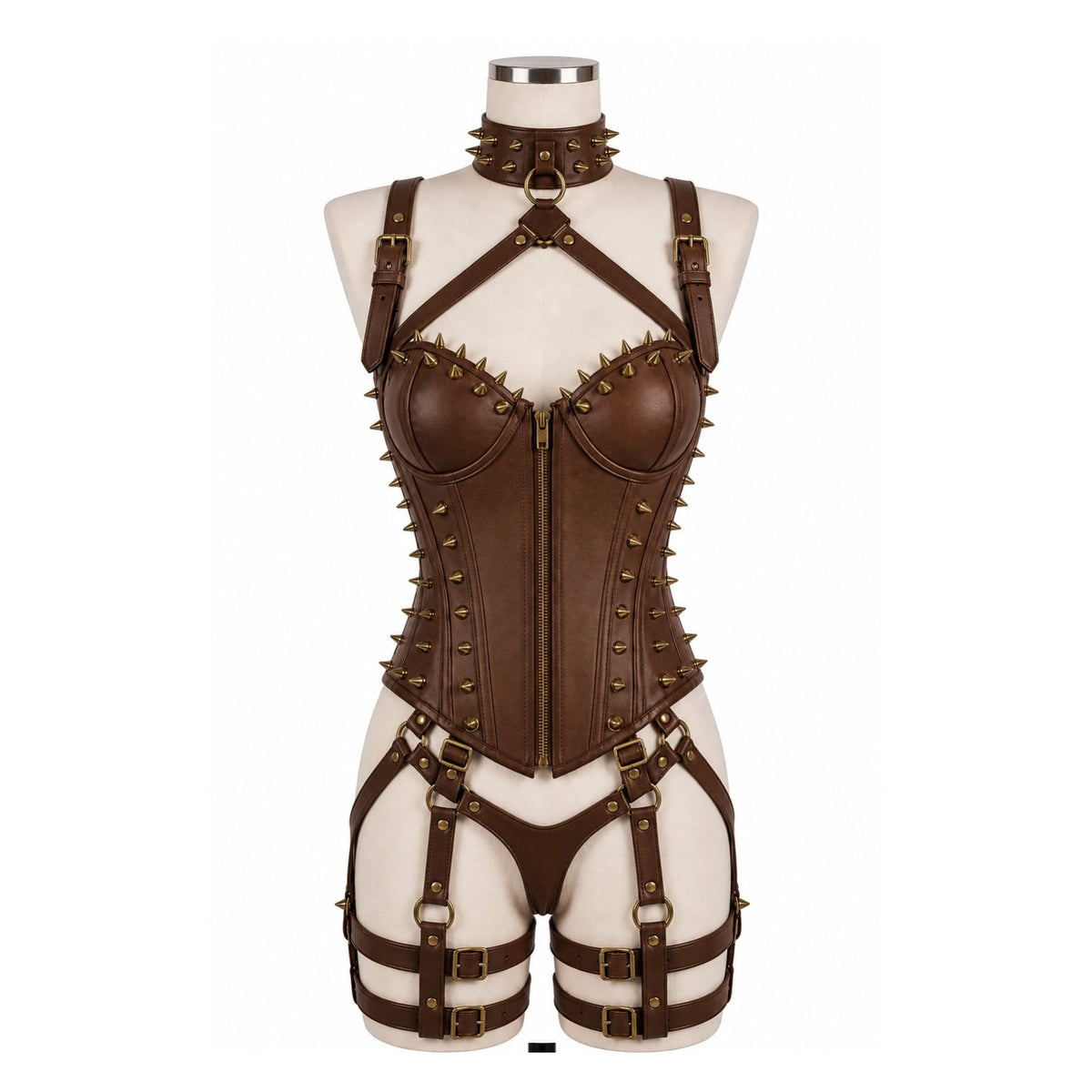 Leather OverBust Corset (With Studs)
